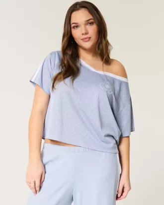 Tricou grafic supradimensionat, fără umeri