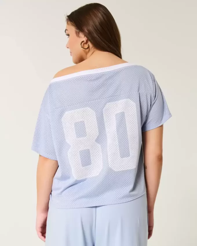 Tricou grafic supradimensionat, fără umeri Tricou grafic supradimensionat, fără umeri