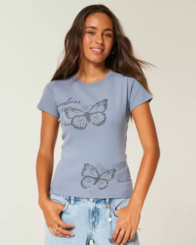 Tricou pentru bebeluși cu grafică London Butterfly Tricou pentru bebeluși cu grafică London Butterfly