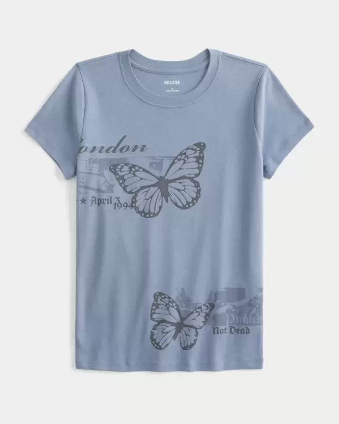 Tricou pentru bebeluși cu grafică London Butterfly Tricou pentru bebeluși cu grafică London Butterfly