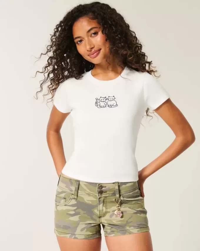 Tricou pentru bebeluși cu grafică pisică Tricou pentru bebeluși cu grafică pisică
