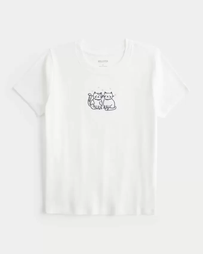 Tricou pentru bebeluși cu grafică pisică Tricou pentru bebeluși cu grafică pisică