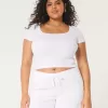 Tricou pentru bebeluși cu gât pătrat cu nervuri Tricou pentru bebeluși cu gât pătrat cu nervuri