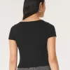 Tricou pentru bebeluși cu gât pătrat cu nervuri Tricou pentru bebeluși cu gât pătrat cu nervuri