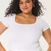 Tricou pentru bebeluși cu gât pătrat cu nervuri Tricou pentru bebeluși cu gât pătrat cu nervuri
