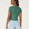 Tricou pentru bebeluși cu gât pătrat cu nervuri Tricou pentru bebeluși cu gât pătrat cu nervuri