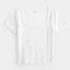 Tricou pentru bebeluși cu gât pătrat cu nervuri Tricou pentru bebeluși cu gât pătrat cu nervuri