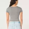 Tricou pentru bebeluși cu gât pătrat din țesătură moale, fără cusături Tricou pentru bebeluși cu gât pătrat din țesătură moale, fără cusături
