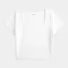 Tricou pentru bebeluși cu gât pătrat din material fără cusături Tricou pentru bebeluși cu gât pătrat din material fără cusături