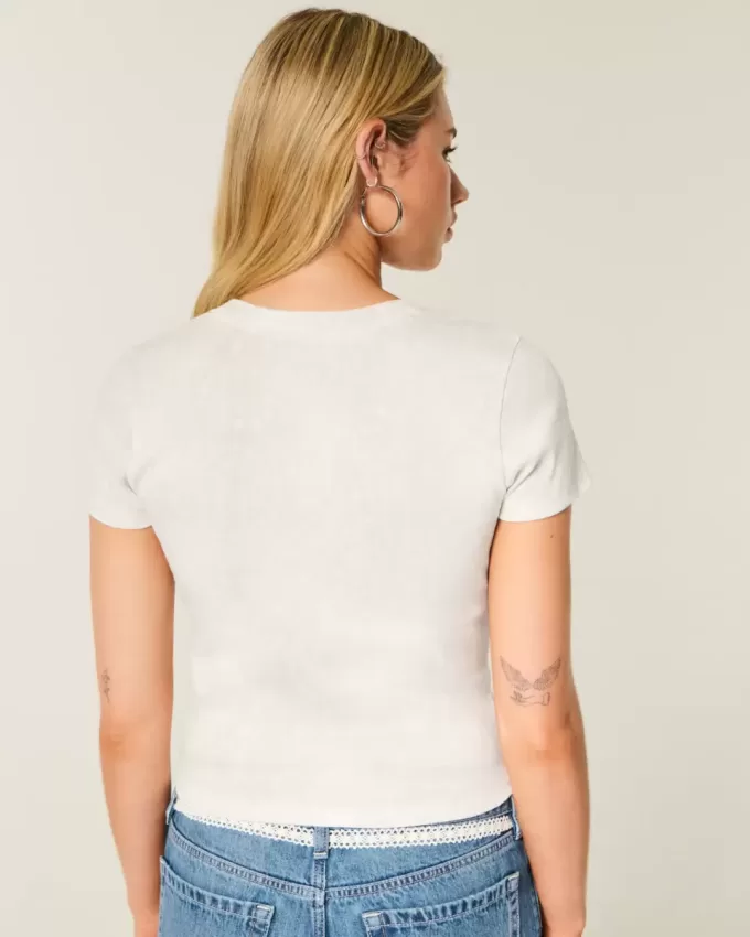Tricou ușor pentru bebeluși cu mânecă scurtă Doe Print Crew Tricou ușor pentru bebeluși cu mânecă scurtă Doe Print Crew