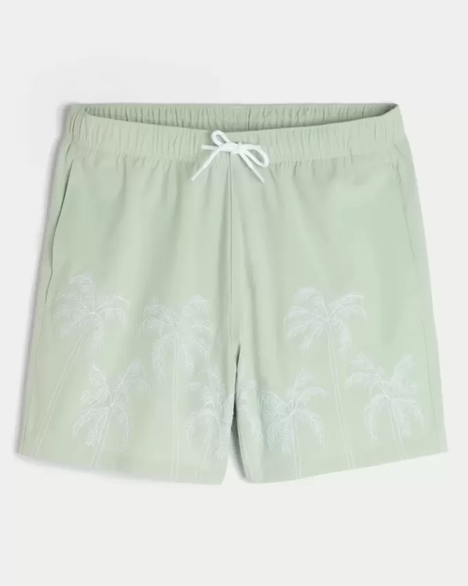 Trunchi de baie brodat de volei la jumătatea coapsei
