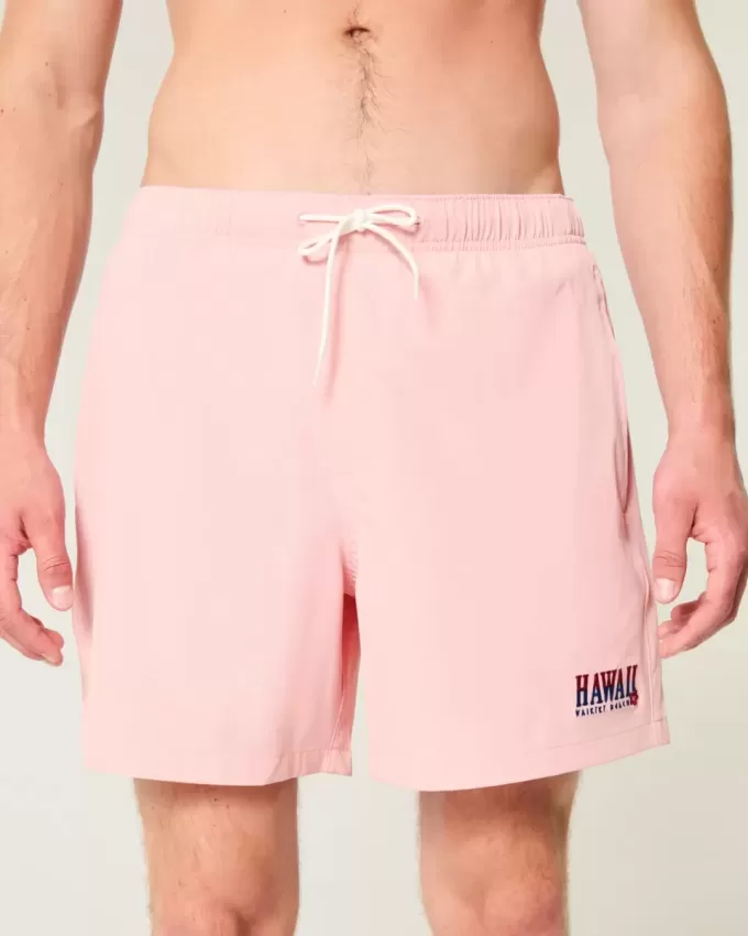 Trunchi de baie Hawaii Graphic pentru volei la mijlocul coapsei Trunchi de baie Hawaii Graphic pentru volei la mijlocul coapsei