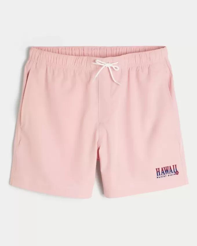 Trunchi de baie Hawaii Graphic pentru volei la mijlocul coapsei Trunchi de baie Hawaii Graphic pentru volei la mijlocul coapsei