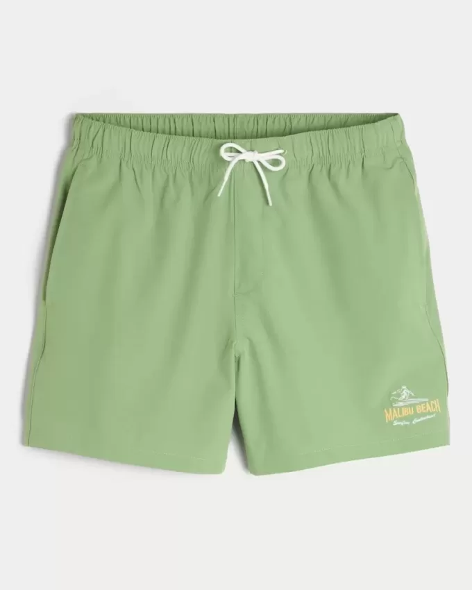 Trunchi de baie Malibu Beach Graphic pentru volei la mijlocul coapsei Trunchi de baie Malibu Beach Graphic pentru volei la mijlocul coapsei